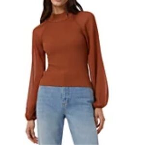 NWOT French Connection Casablanca Mixed Media Top